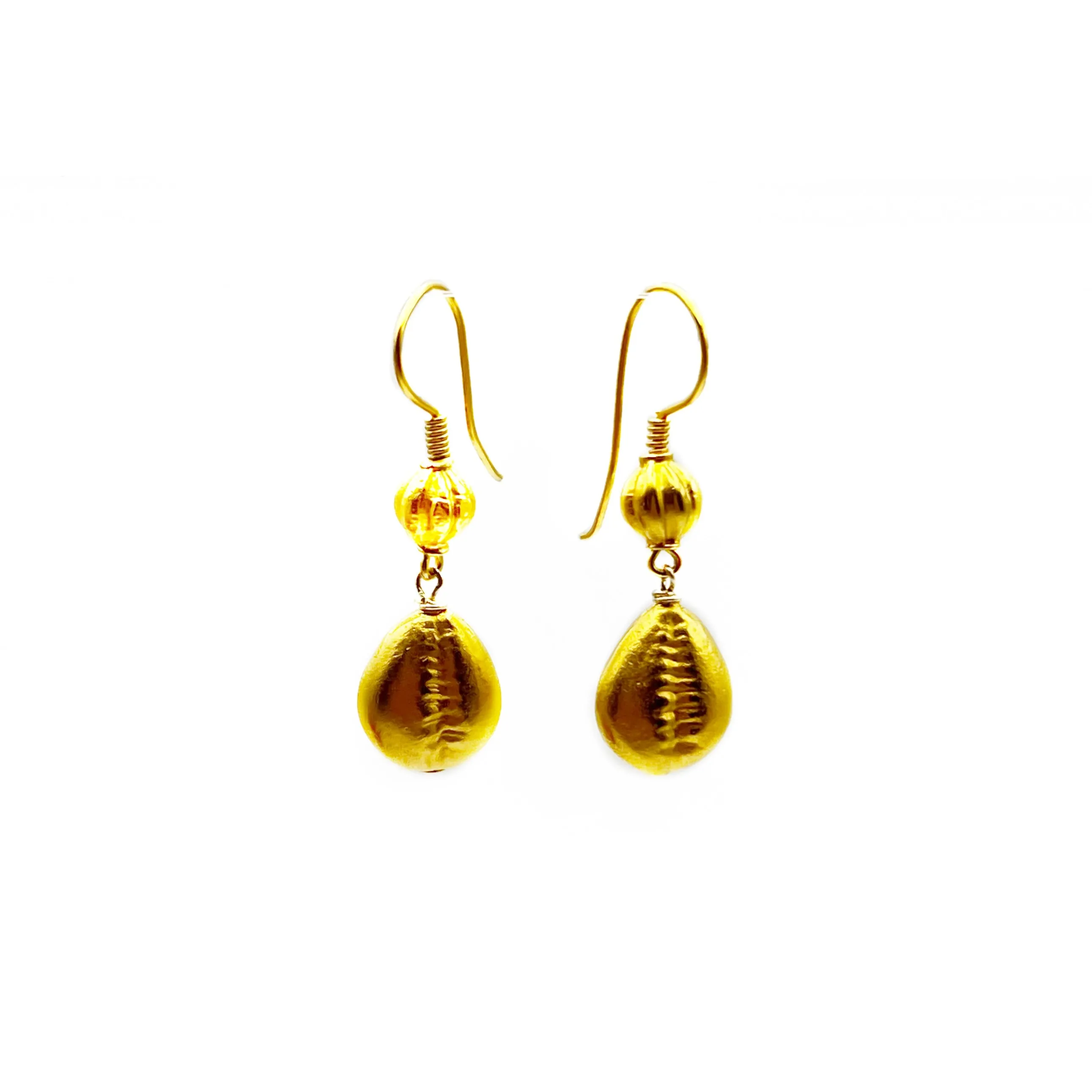 Shell Drops in Gold Vermeil on Wire Earrings