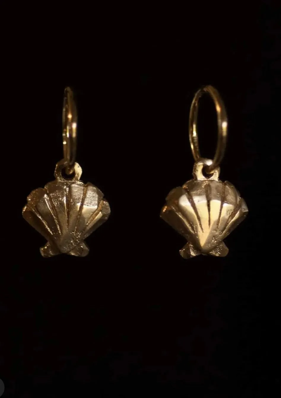 Shell Earrings Gold Plate Silver