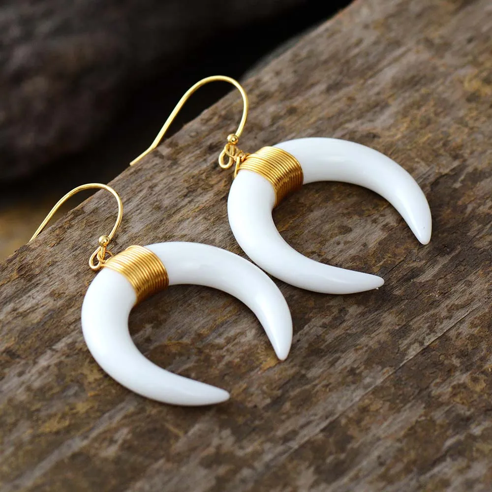 Shell Horn Earrings