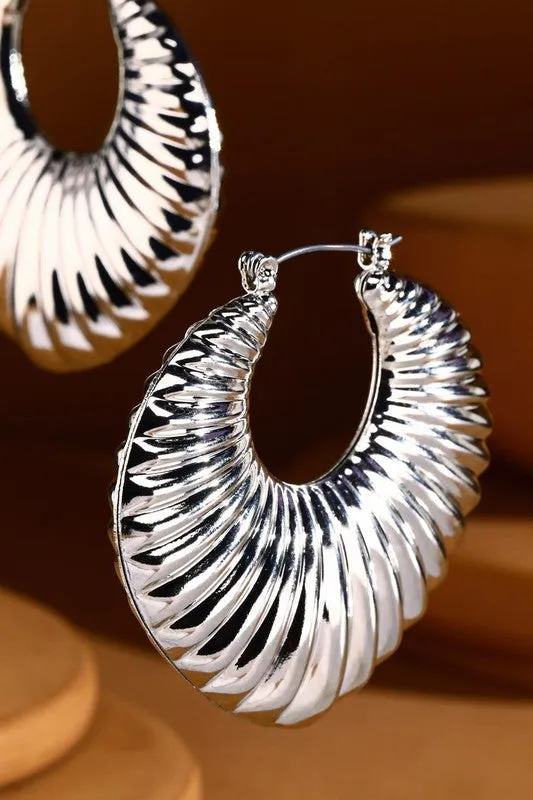 Shell-Shaped Textured Earrings