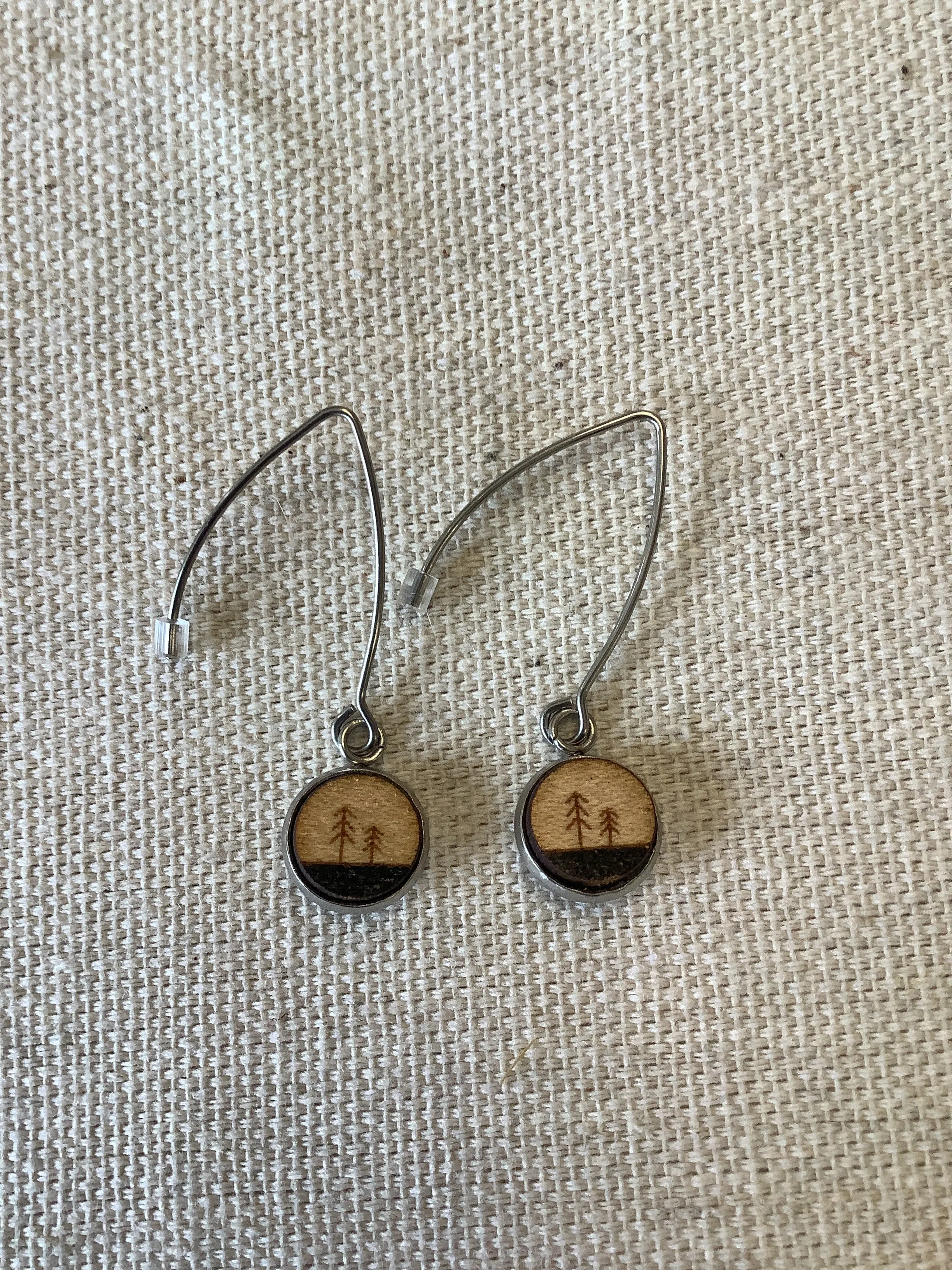 Sick Chick Small Circle Tree Dangle Earrings #4