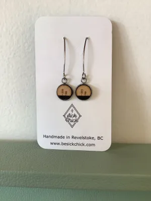 Sick Chick Small Circle Tree Dangle Earrings #4