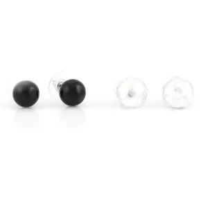 SILVER AND BLACK BEAD SET OF 2 EARRINGS #295BK3201 (9C4/8D1/8F6)