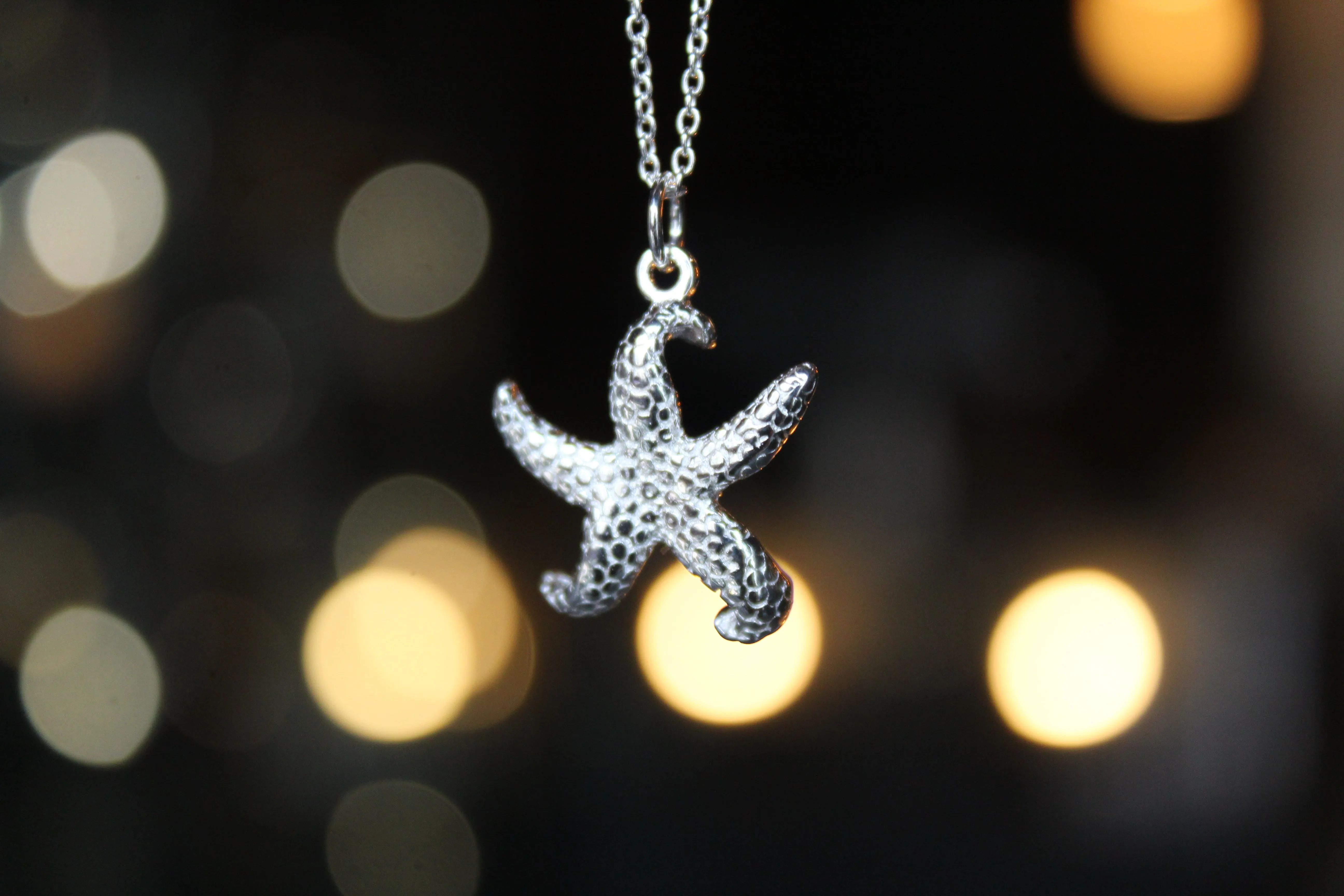 Silver Chunky Starfish Necklace