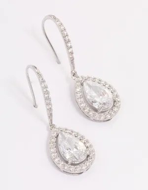 Silver Cubic Zirconia Teardrop Earrings