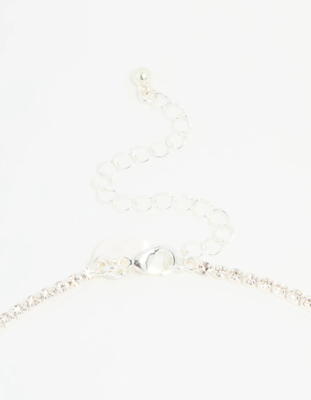 Silver Diamante Cupchain Tassel Vine Necklace & Earrings Set