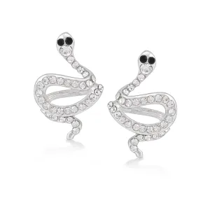 SILVER SNAKE CRYSTAL STUD  EARRINGS #ADX6800082 (SHD8)