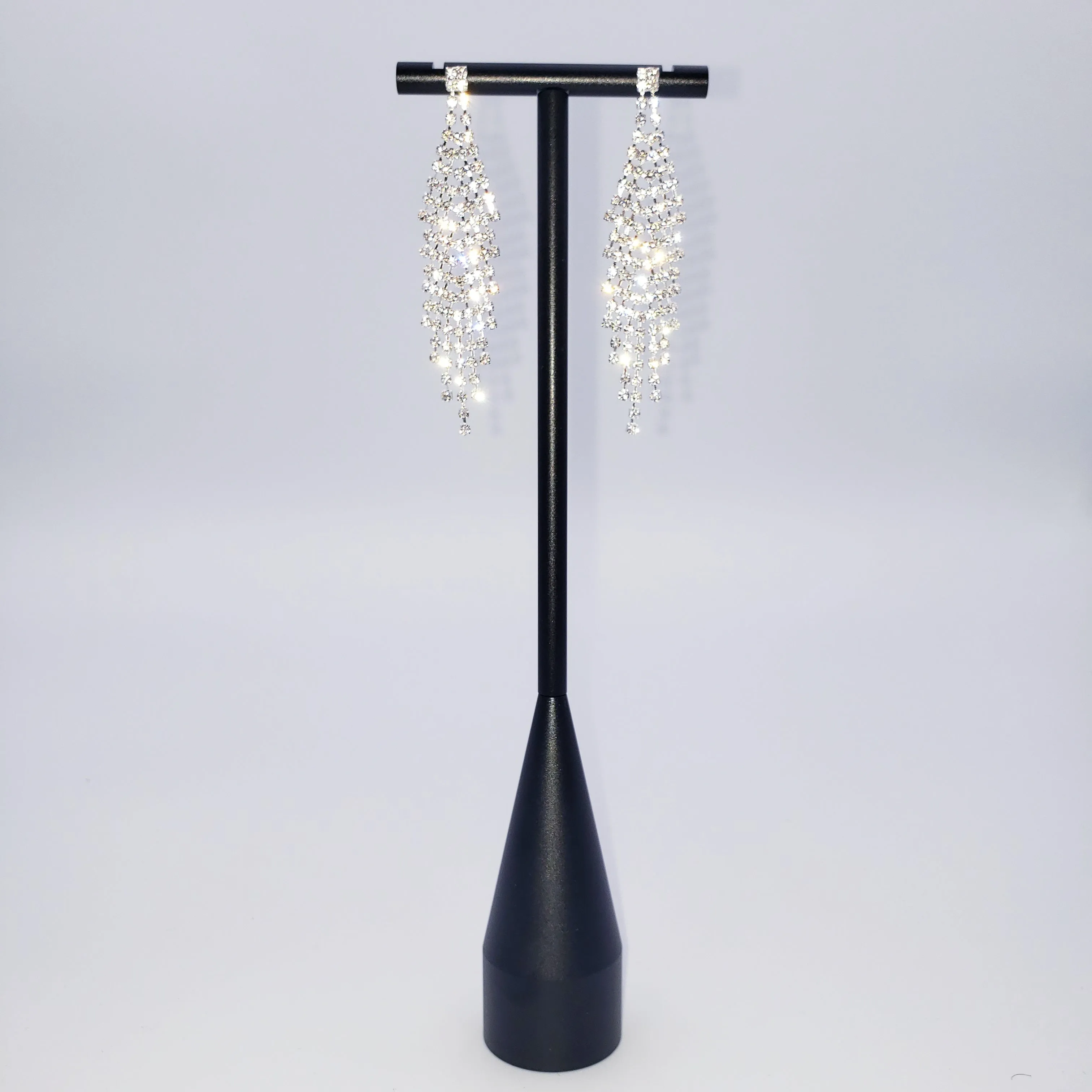 Slanted Tassel rhinestone Earrings