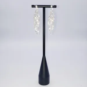 Slanted Tassel rhinestone Earrings