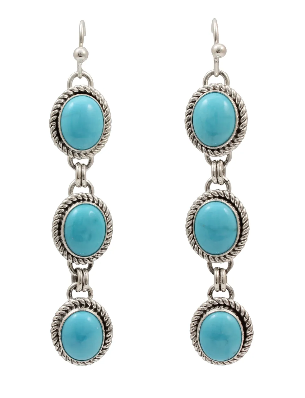 Sleeping Beauty Triple Drop Earrings