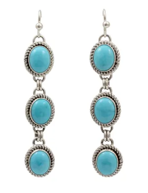 Sleeping Beauty Triple Drop Earrings