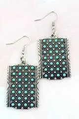 Slither Eyes Turquoise Tag Earrings