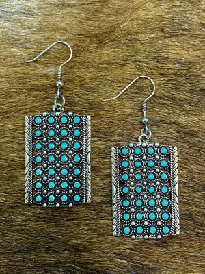 Slither Eyes Turquoise Tag Earrings