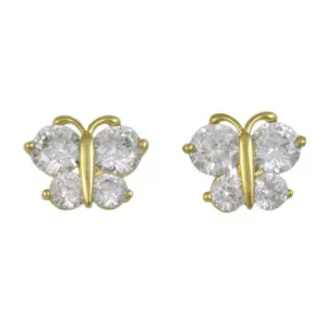 Small Crystal Butterfly Clip Earring - REC554C