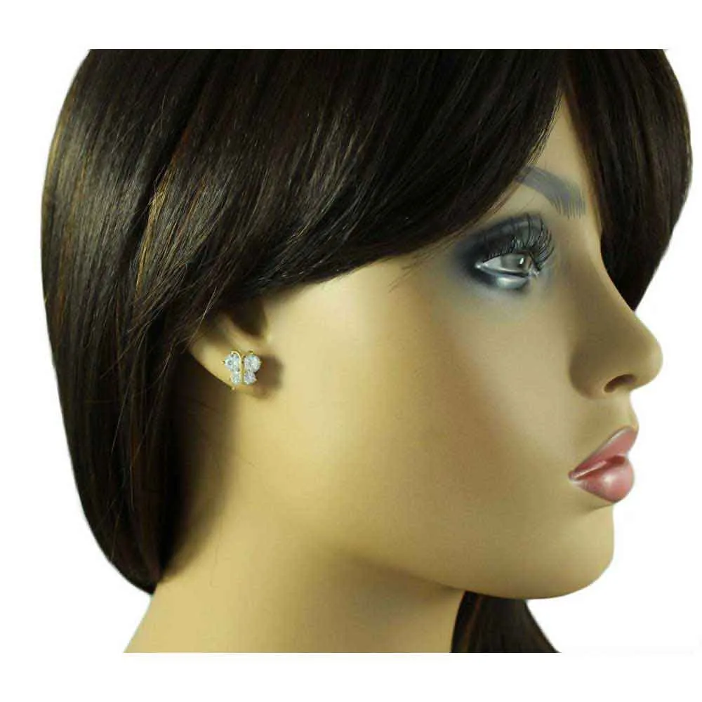 Small Crystal Butterfly Clip Earring - REC554C