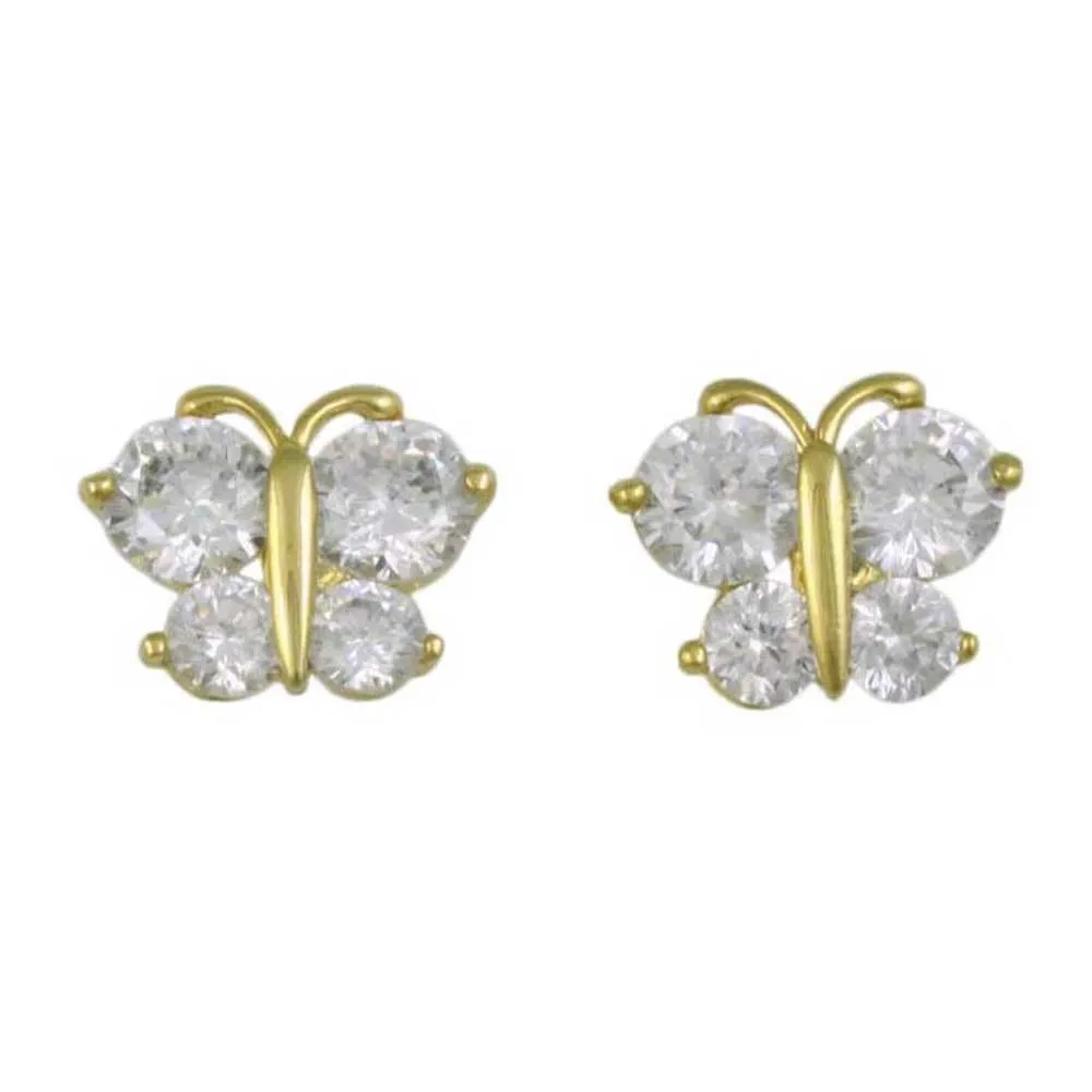 Small Crystal Butterfly Clip Earring - REC554C