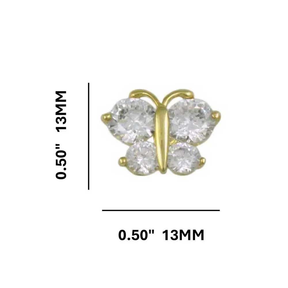 Small Crystal Butterfly Clip Earring - REC554C