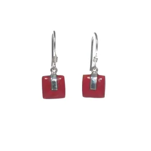 Small Square Shell Dangle Earring