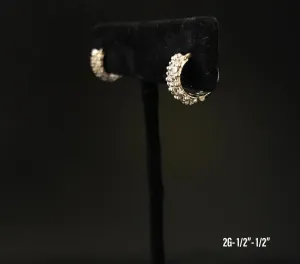 Small textured hoop earrings 10K solid gold