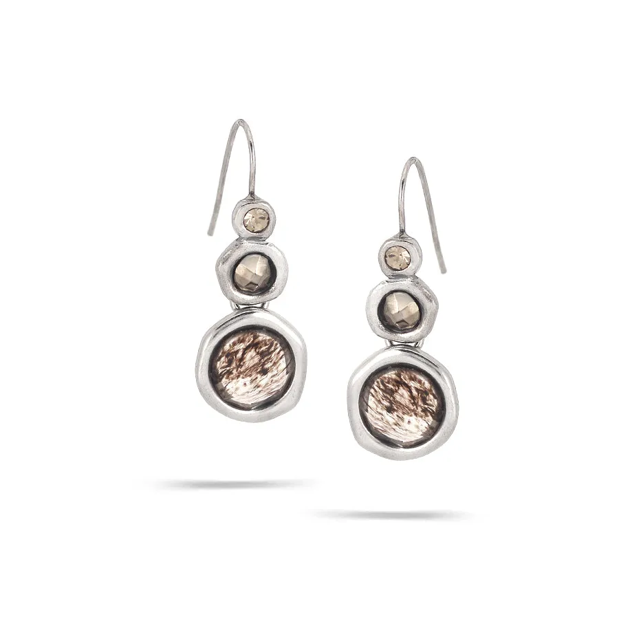 SMOKEY CRYSTAL EARRINGS #198BK3301 (4E3)
