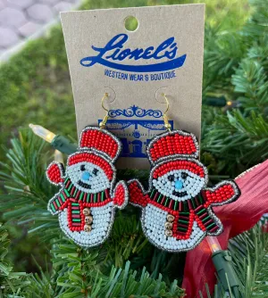 Snowman Beaded Earrings