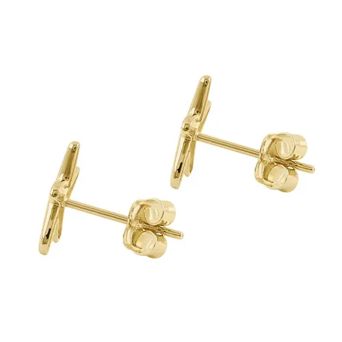 Solid 14k Yellow Gold Small Starfish Stud Earrings