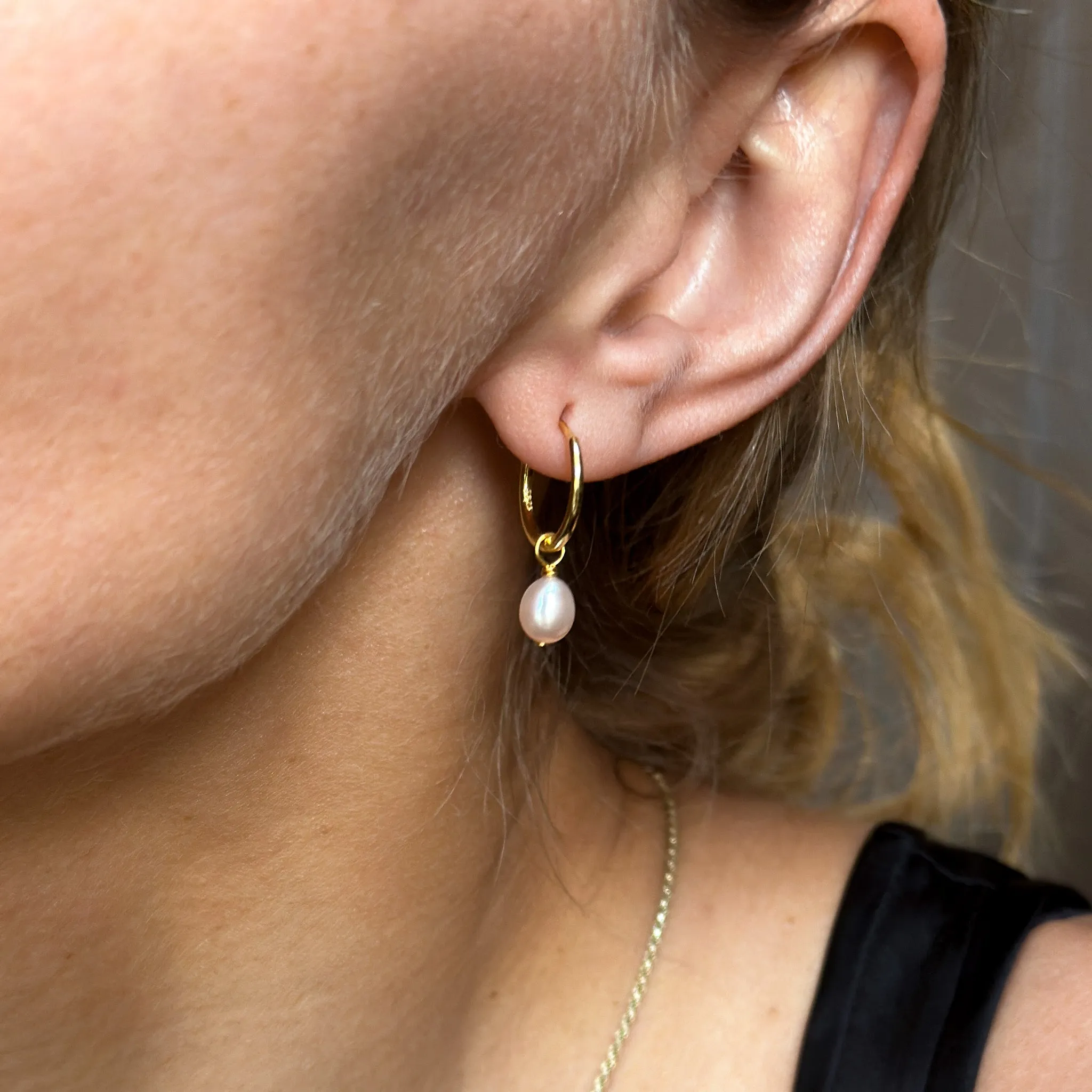 Somi | Natural Stone Gold Vermeil Hoops