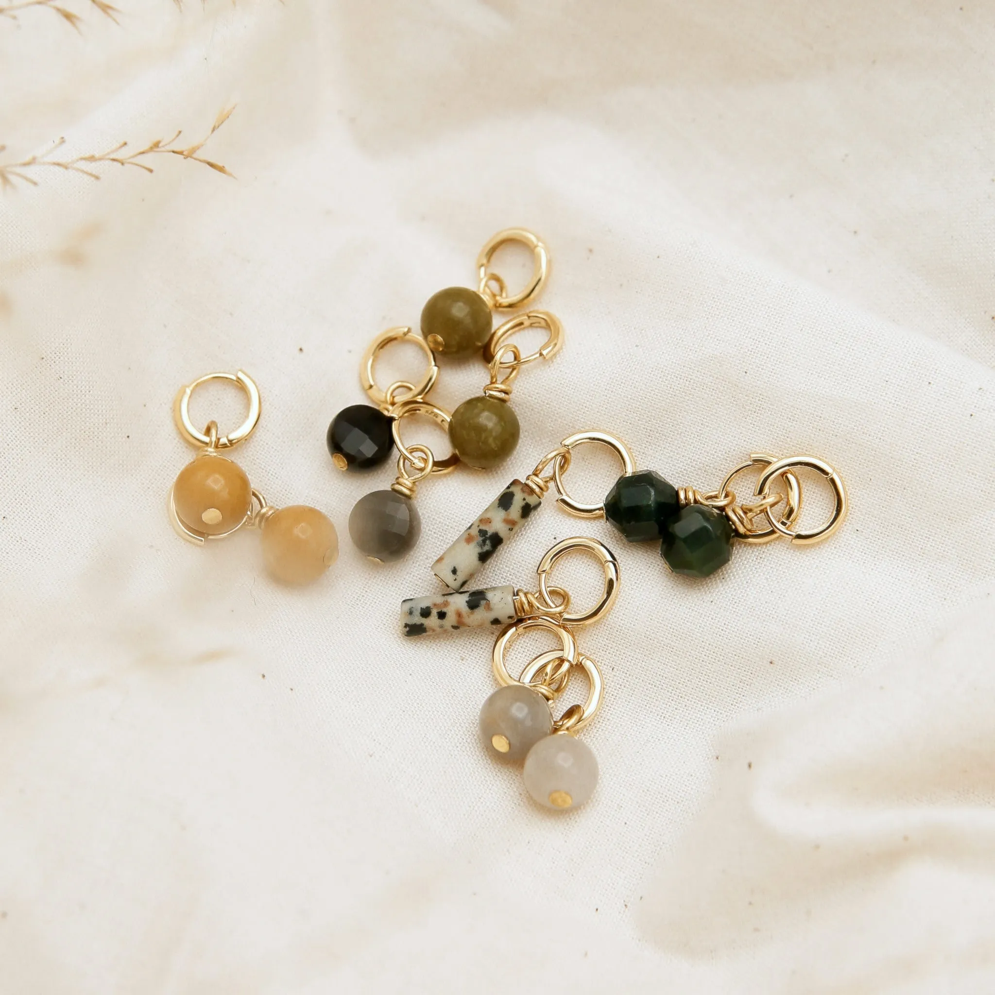 Somi | Natural Stone Gold Vermeil Hoops