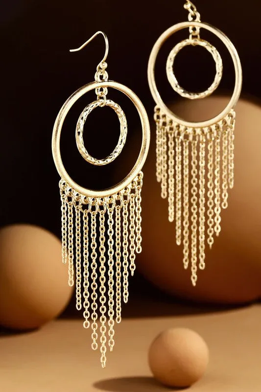 SONNIE CHAIN TASSLE EARRINGS - 2 COLORS