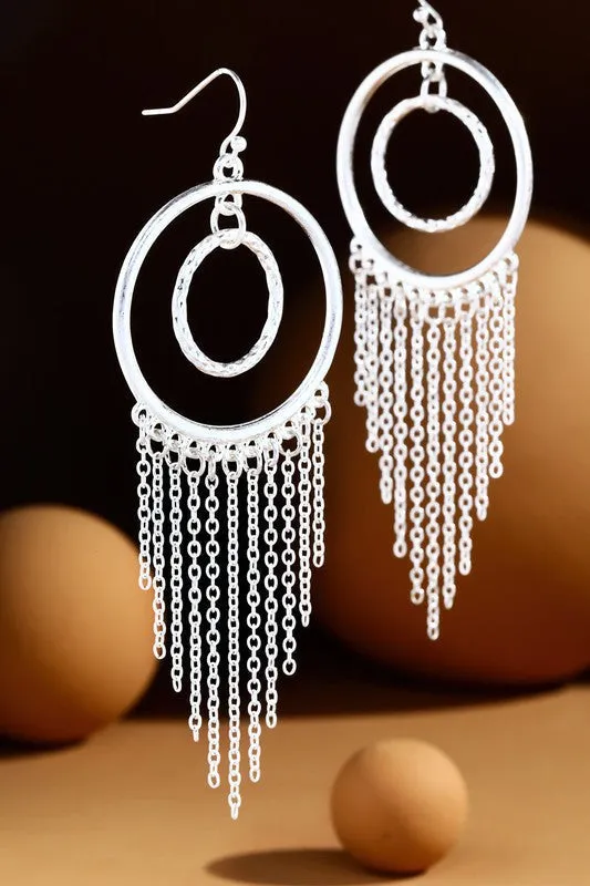 SONNIE CHAIN TASSLE EARRINGS - 2 COLORS