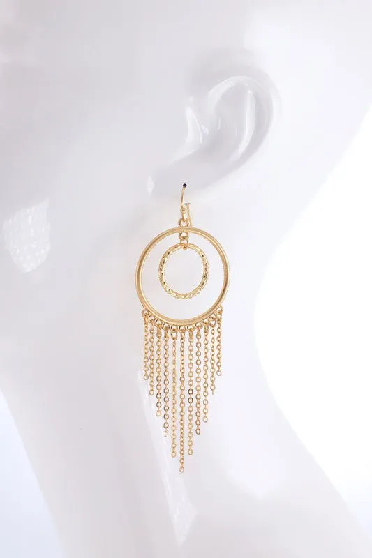 SONNIE CHAIN TASSLE EARRINGS - 2 COLORS