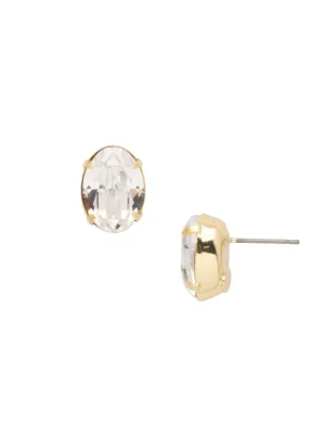 Sorrelli Oval Cut Stud Earrings - Crystal