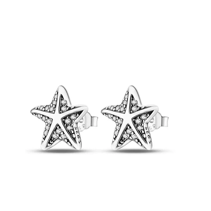 Sparkling Starfish Stud Earrings