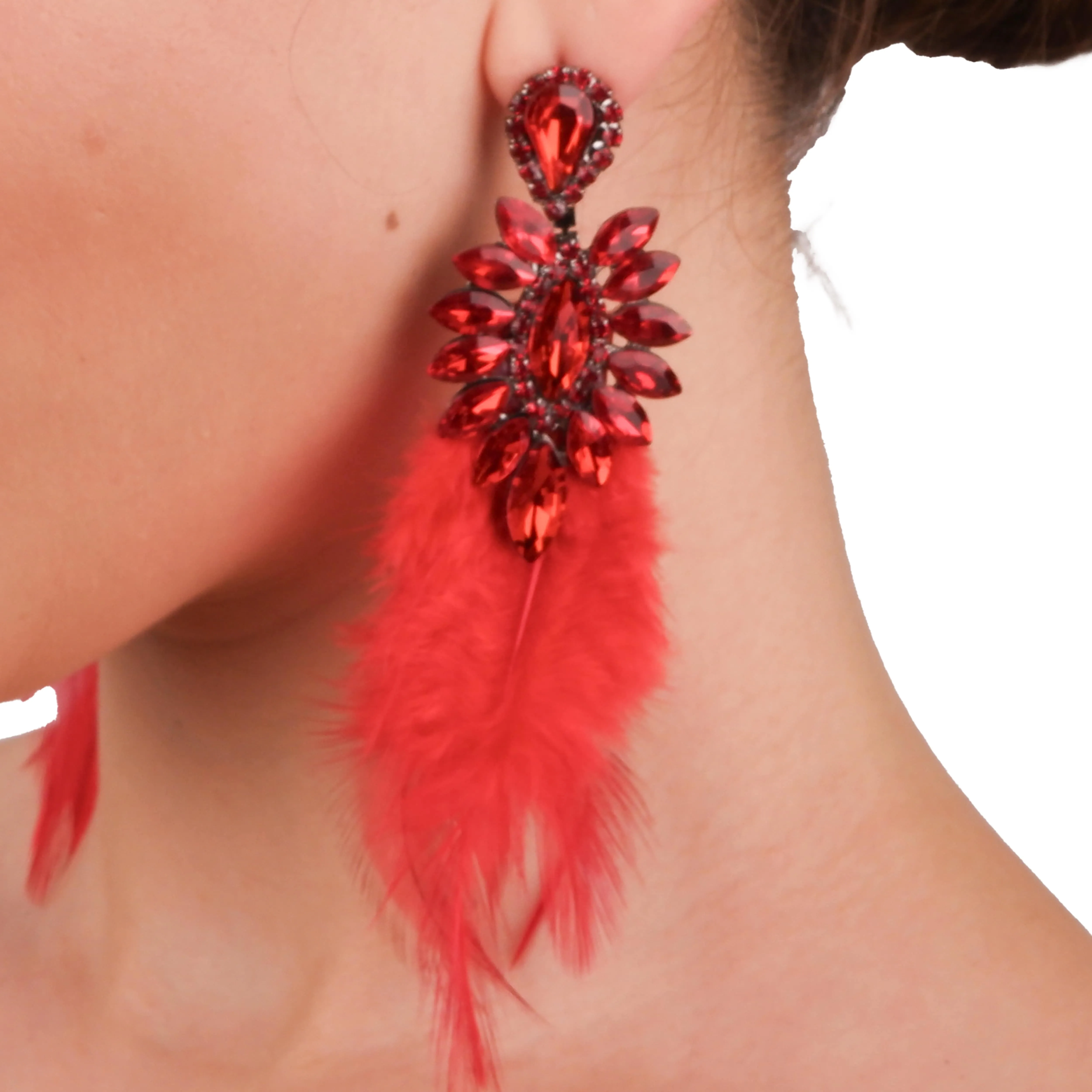 Special Design Feather Bridal Costume Earrings Special Design Feather Earrings for Proms and Parties