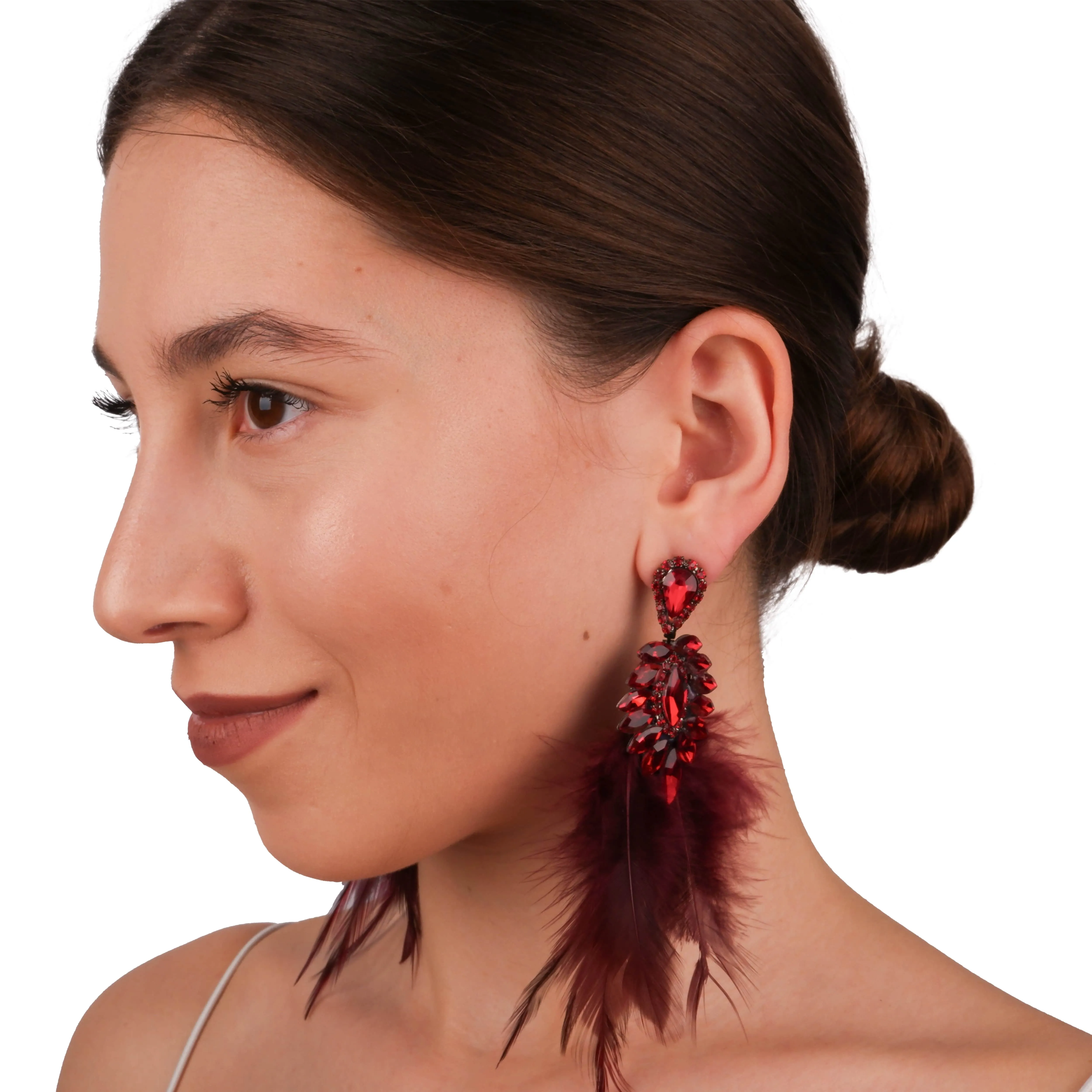 Special Design Feather Bridal Costume Earrings Special Design Feather Earrings for Proms and Parties