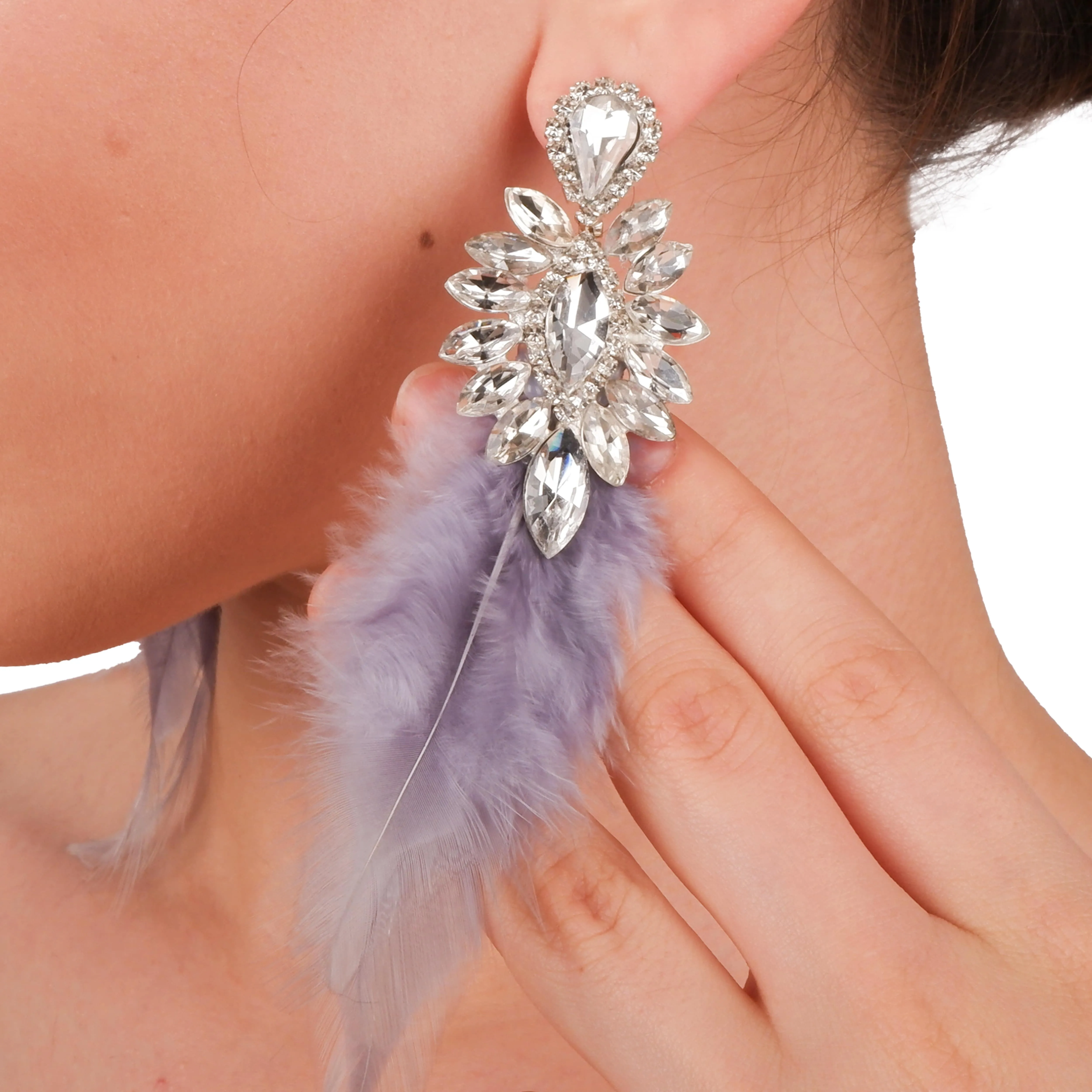 Special Design Feather Bridal Costume Earrings Special Design Feather Earrings for Proms and Parties