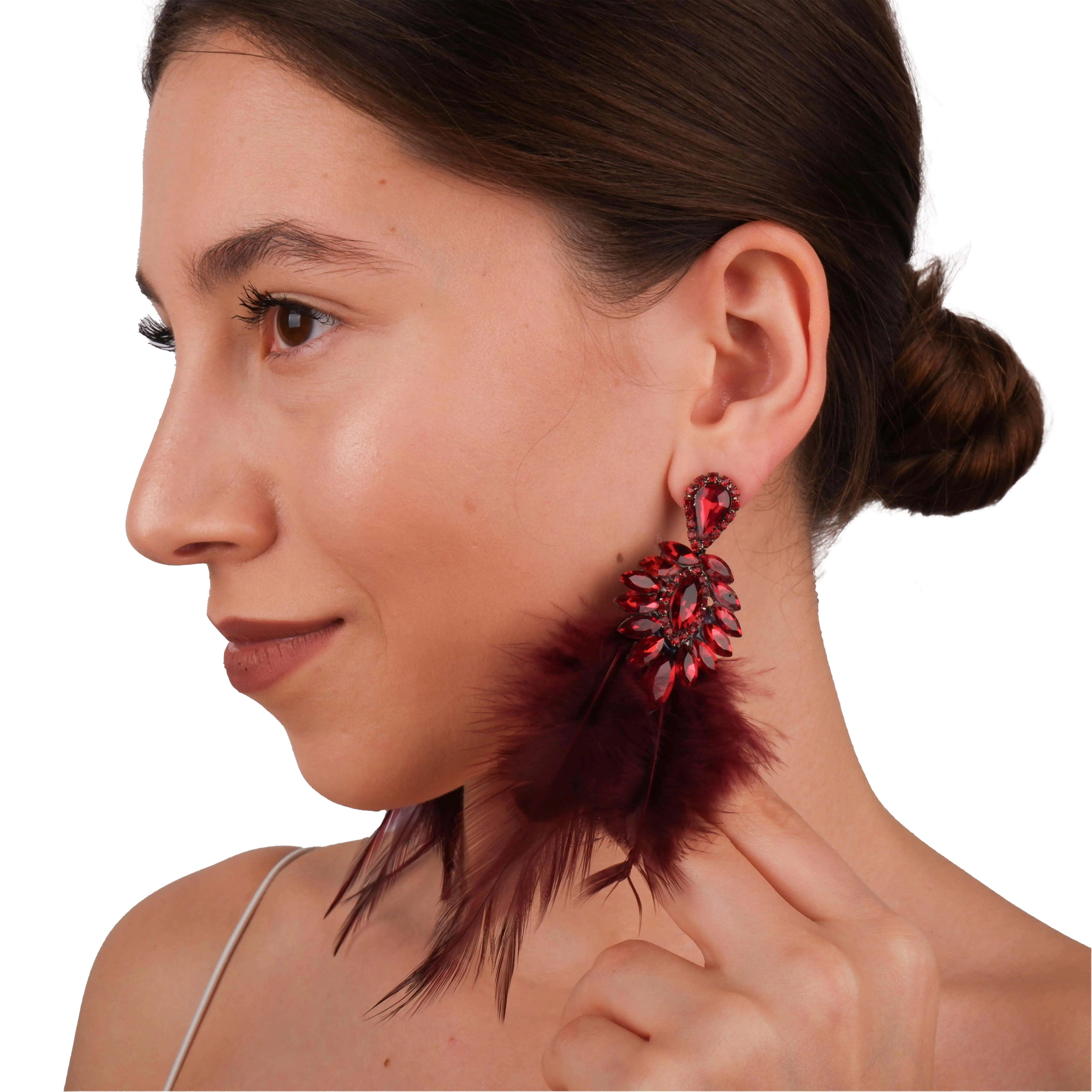 Special Design Feather Bridal Costume Earrings Special Design Feather Earrings for Proms and Parties