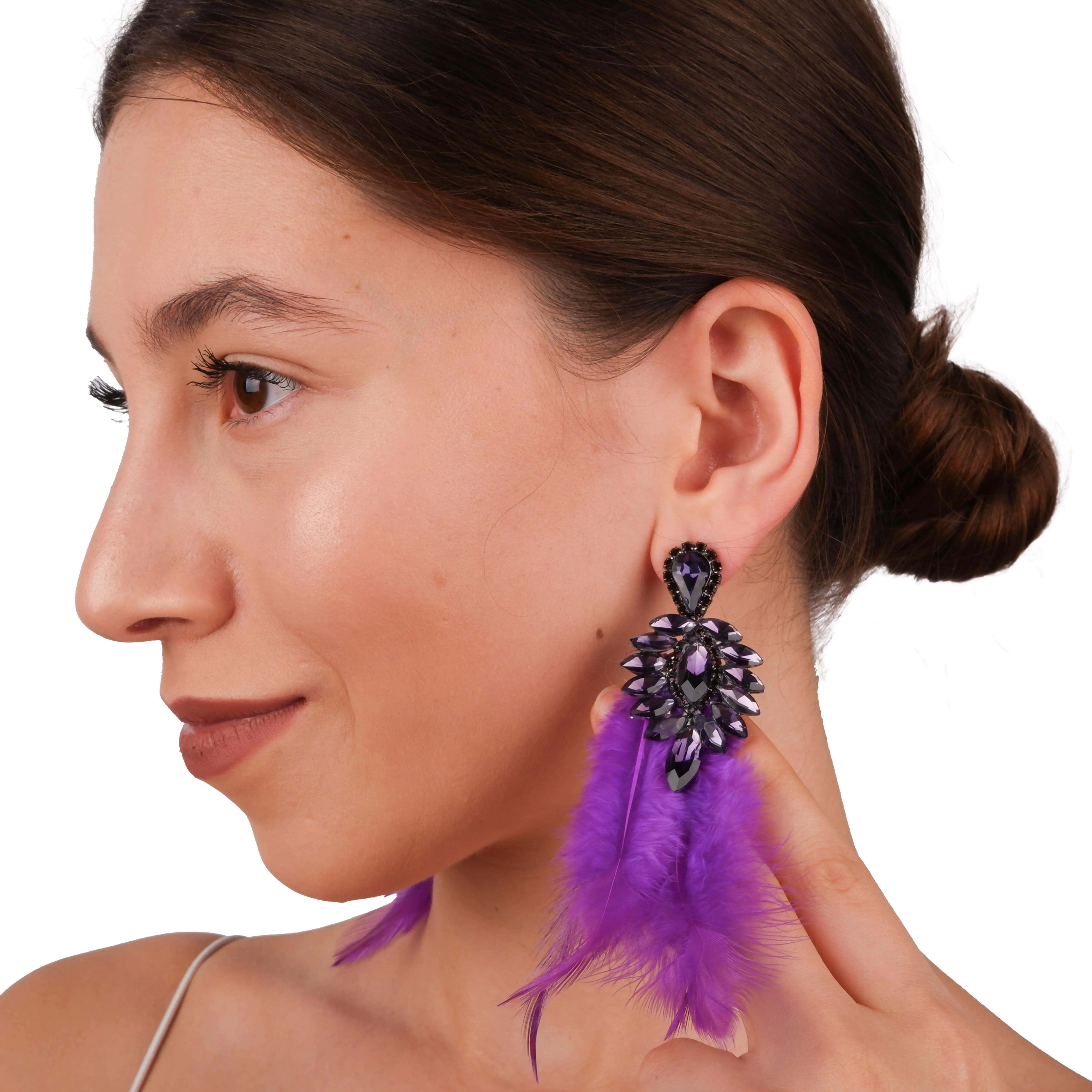 Special Design Feather Bridal Costume Earrings Special Design Feather Earrings for Proms and Parties
