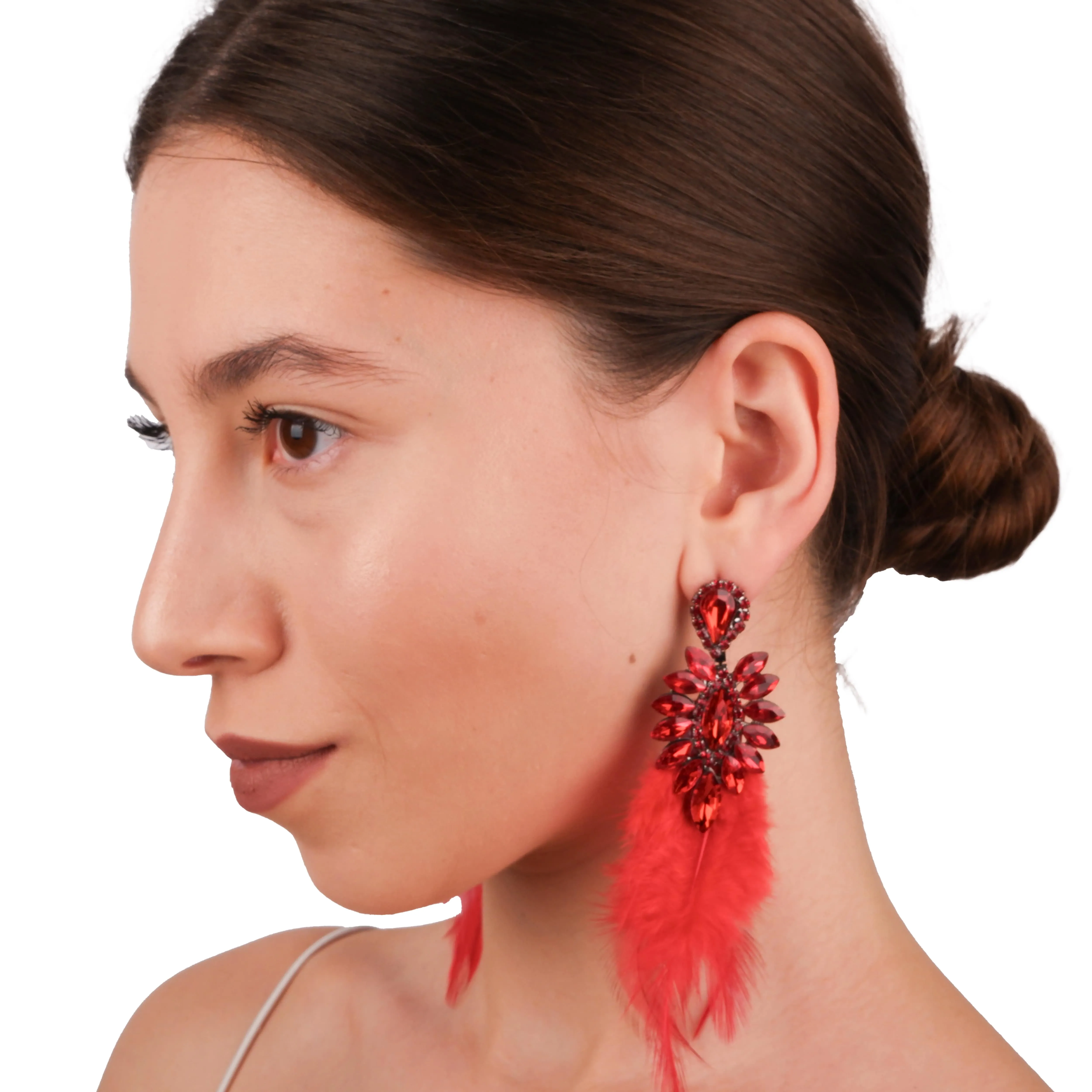 Special Design Feather Bridal Costume Earrings Special Design Feather Earrings for Proms and Parties