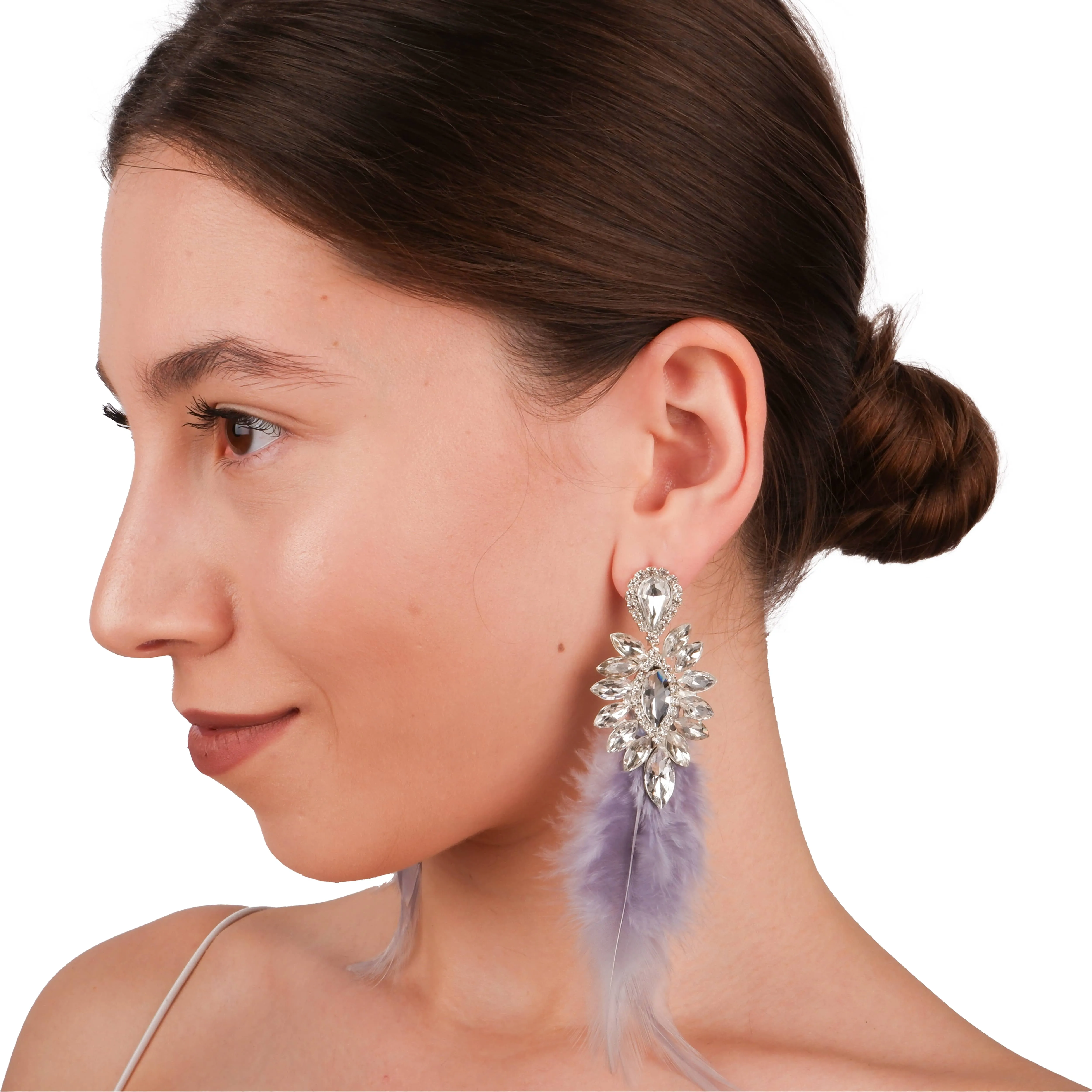 Special Design Feather Bridal Costume Earrings Special Design Feather Earrings for Proms and Parties