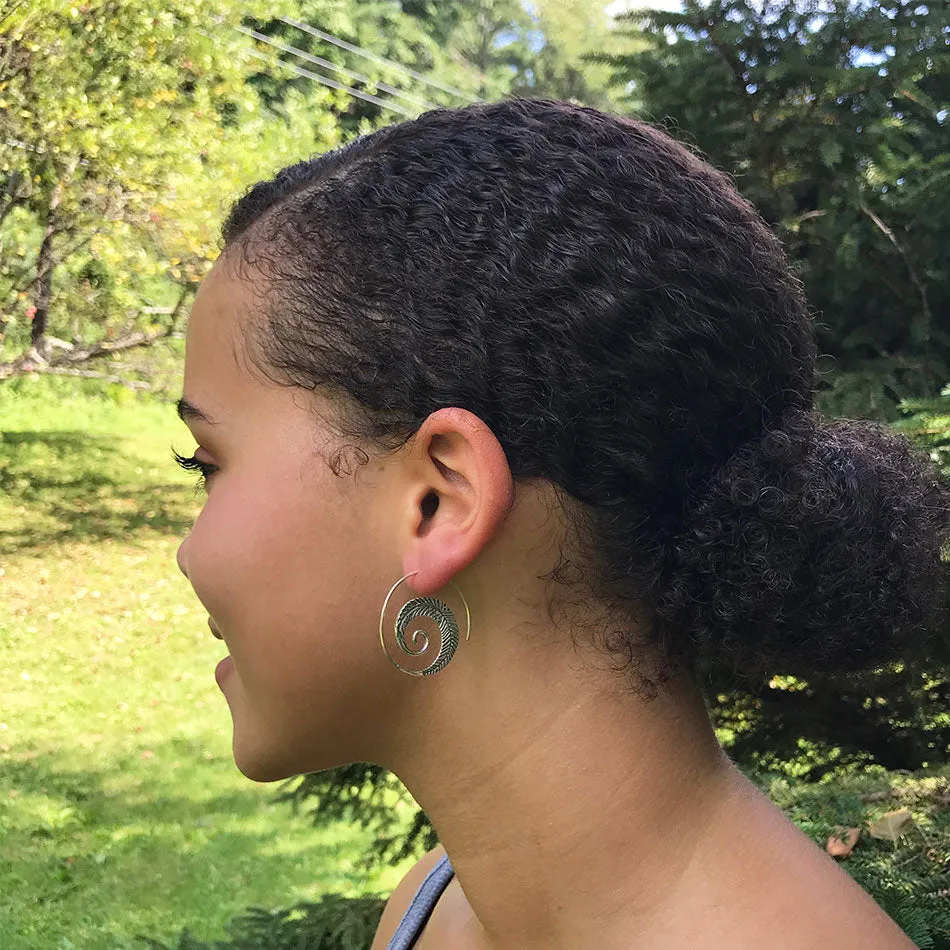 Spiral of Life Earrings - Brass, Thailand
