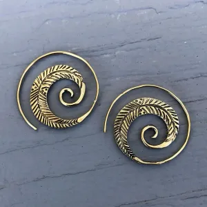 Spiral of Life Earrings - Brass, Thailand