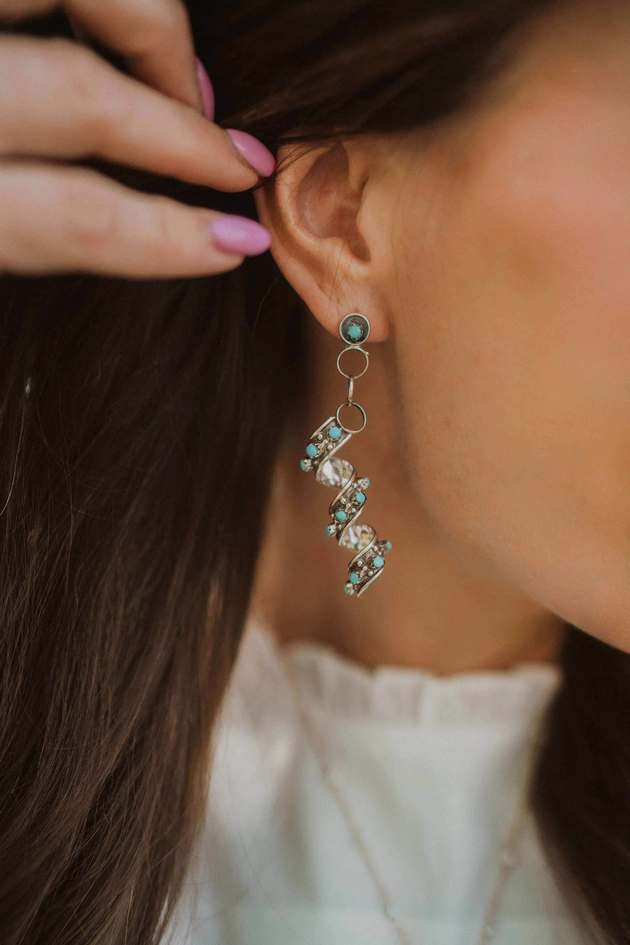 Spiral Turquoise Earrings