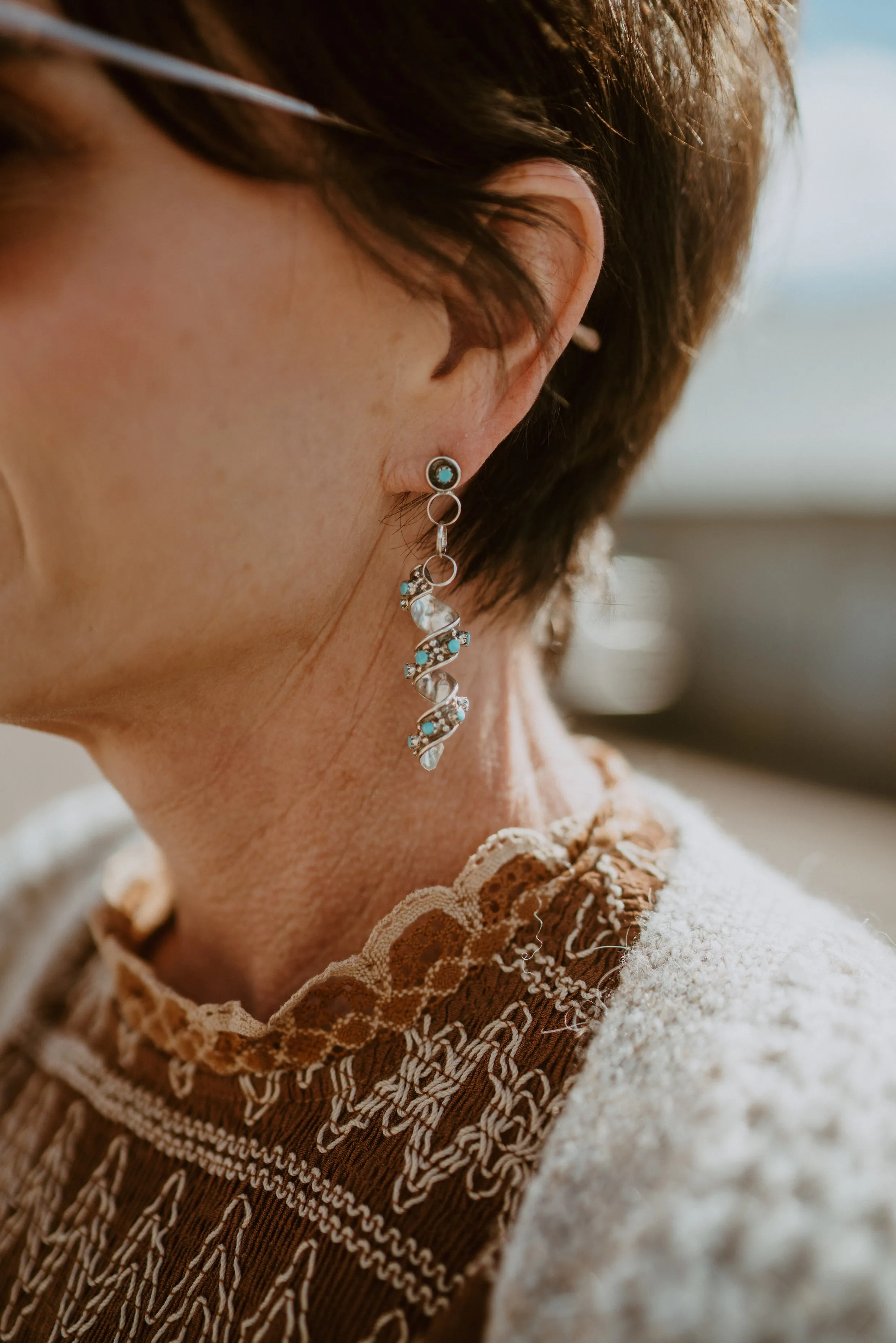 Spiral Turquoise Earrings