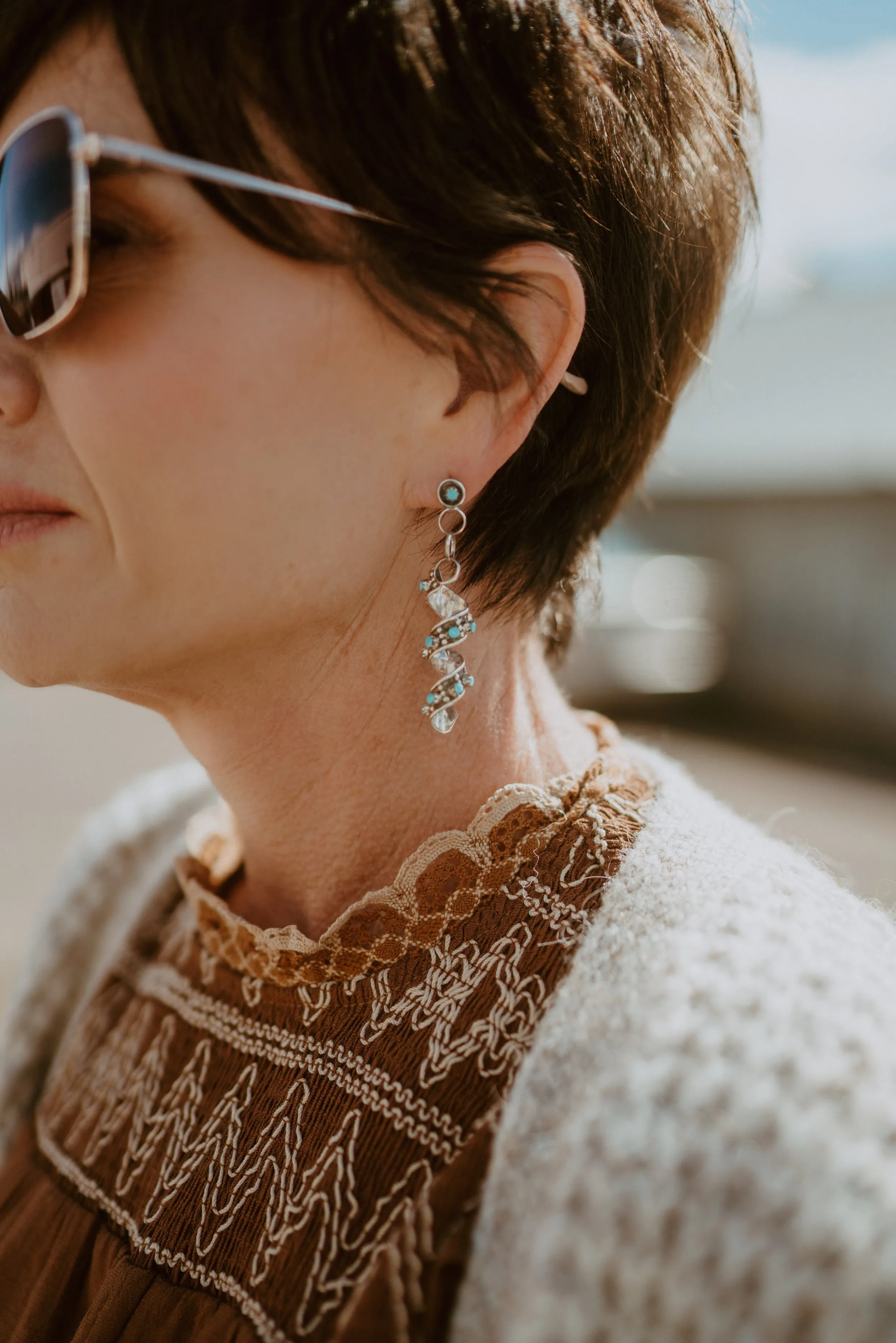 Spiral Turquoise Earrings