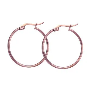 ST Steel Round Hoop Earrings 20mm