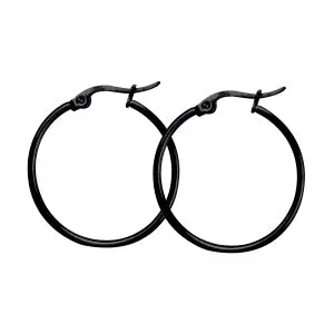 ST Steel Round Hoop Earrings 20mm