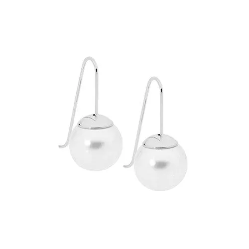 Stainless Steel Drop Earrings with Shell Pearl SE173S