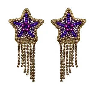 Star Rhinestone Dangle Earrings