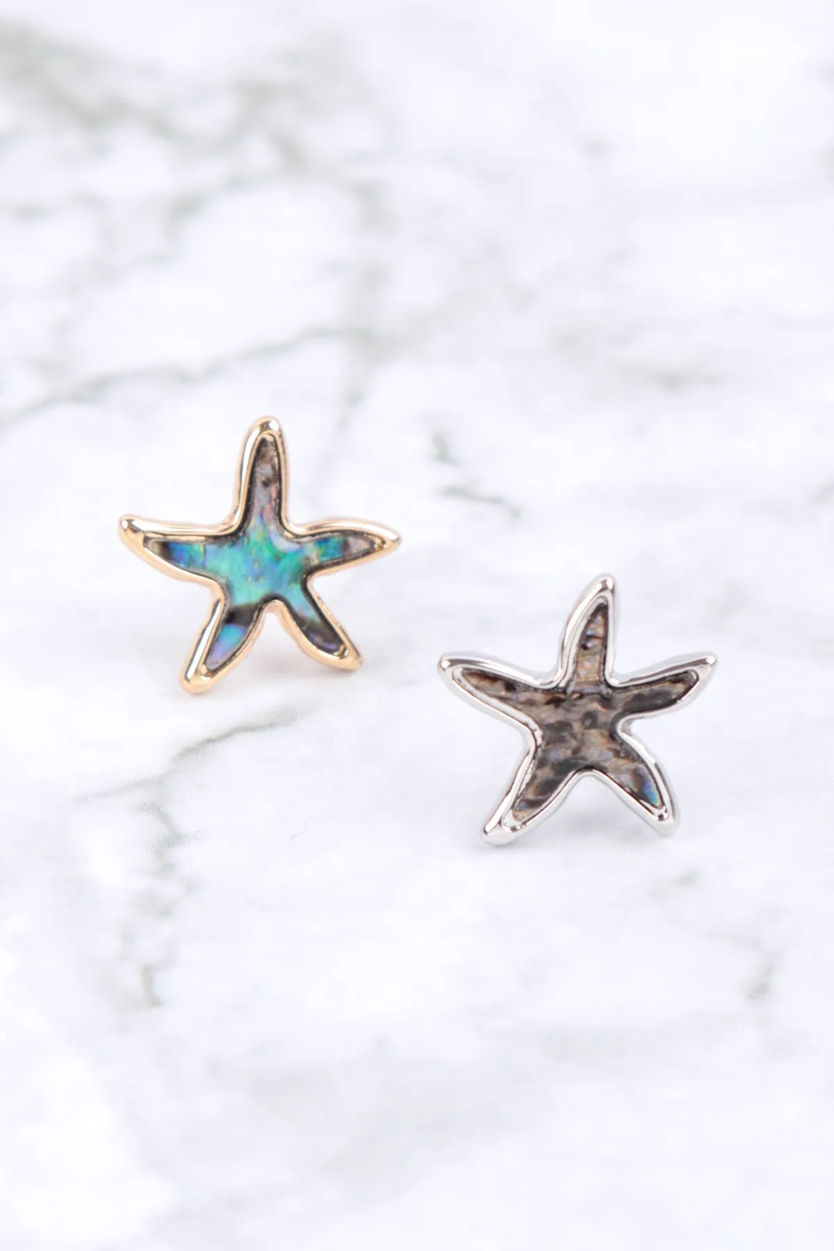 STARFISH ABALONE POST CHARM EARRINGS
